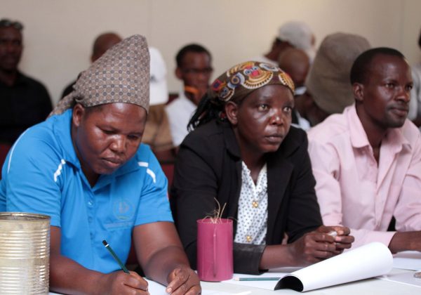 Community members at a Poetavango development workshop