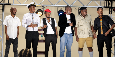 Cast members on stage at the Maun International Arts Festival