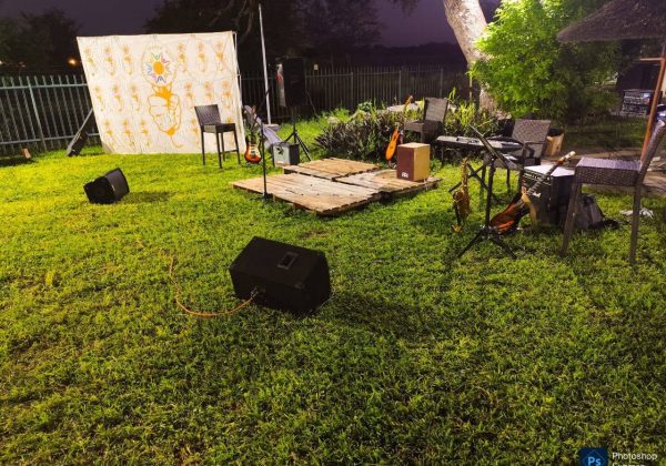 Outdoor cultural performance in Maun