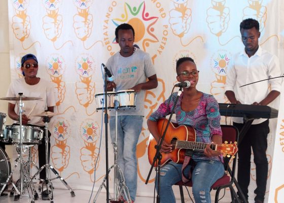Participants in a Poetavango skills and talent development session