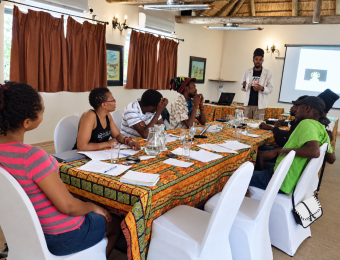 Participants in a Poetavango training session